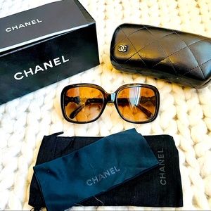 Chanel CC Bow Sunglasses Tortoise Brown